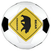 SlipperyJoeのクマのクロッシングのサインはシルエットw サッカーボール (回転)