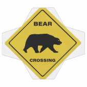 SlipperyJoeのクマのクロッシングのサインはシルエットw サッカーボール (フラット)