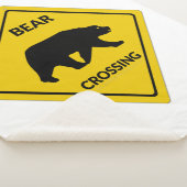 SlipperyJoeのクマのクロッシングのサインはシルエットw シェルパブランケット (3/4)