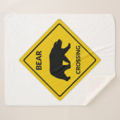 SlipperyJoeのクマのクロッシングのサインはシルエットw シェルパブランケット (正面(横))
