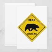 SlipperyJoeのクマのクロッシングのサインはシルエットw シーズンカード (正面/裏面)