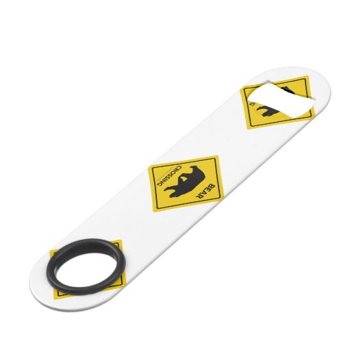 SlipperyJoeのクマのクロッシングのサインはシルエットw スピード栓抜き (裏面アングル)