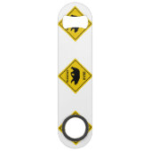 SlipperyJoeのクマのクロッシングのサインはシルエットw スピード栓抜き (正面)