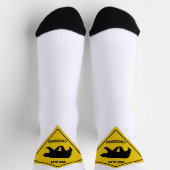 SlipperyJoeのクマのクロッシングのサインはシルエットw ソックス (上部)