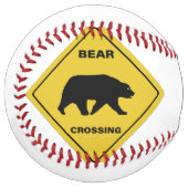 SlipperyJoeのクマのクロッシングのサインはシルエットw ソフトボール (正面左)