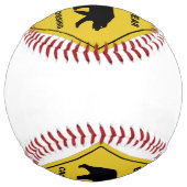 SlipperyJoeのクマのクロッシングのサインはシルエットw ソフトボール (裏面)