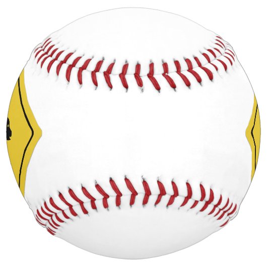 SlipperyJoeのクマのクロッシングのサインはシルエットw ソフトボール (正面)