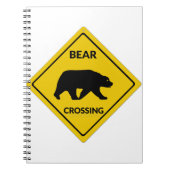 SlipperyJoeのクマのクロッシングのサインはシルエットw ノートブック (正面)