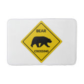 SlipperyJoeのクマのクロッシングのサインはシルエットw バスマット (正面)