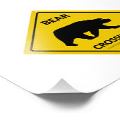 SlipperyJoeのクマのクロッシングのサインはシルエットw フォトプリント (角)