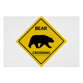 SlipperyJoeのクマのクロッシングのサインはシルエットw ポスター (正面)
