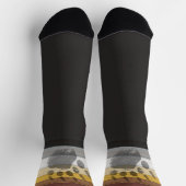 SlipperyJoeのクマプライド旗の木製床テクスチャ ソックス (上部)