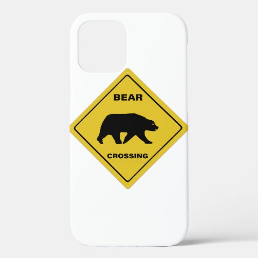 SlipperyJoeのクマ横断注意の看板 クマのシルエットが歩く Case-Mate iPhoneケース (裏面)