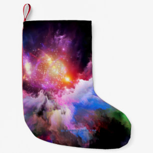SlipperyJoeのクラウドアートワークの抽象芸術サーレ鮮やかー スモールクリスマスストッキング
