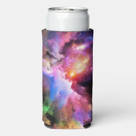 SlipperyJoeのクラウドアートワークの抽象芸術サーレ鮮やかー スリム缶クーラー (Seltzer裏面)