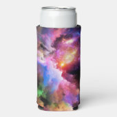 SlipperyJoeのクラウドアートワークの抽象芸術サーレ鮮やかー スリム缶クーラー (Seltzer正面)