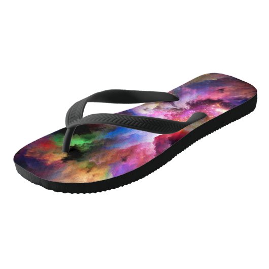 SlipperyJoeのクラウドアートワークの抽象芸術サーレ鮮やかー ビーチサンダル (アングル)