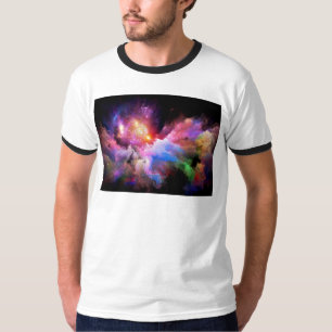 SlipperyJoeのクラウドアートワークの抽象芸術サーレ鮮やかー Tシャツ