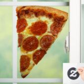 SlipperyJoeのクラシックペペローニピザのスライスが溶けた ウィンドウサイン (ホーム)