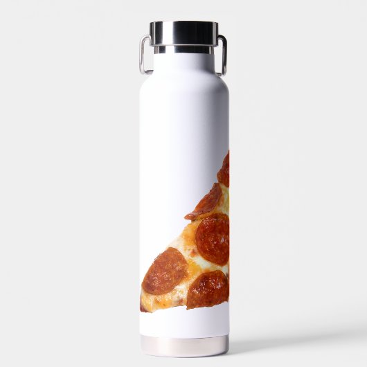 SlipperyJoeのクラシックペペローニピザのスライスが溶けた ウォーターボトル (正面)