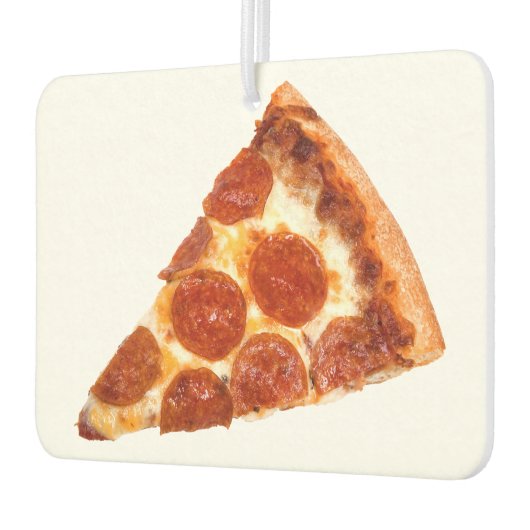 SlipperyJoeのクラシックペペローニピザのスライスが溶けた カーエアーフレッシュナー (左)