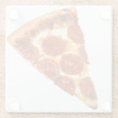 SlipperyJoeのクラシックペペローニピザのスライスが溶けた ガラスコースター (裏面)