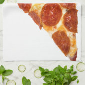 SlipperyJoeのクラシックペペローニピザのスライスが溶けた キッチンタオル (折り畳み)