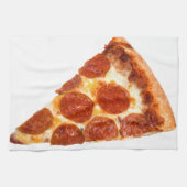 SlipperyJoeのクラシックペペローニピザのスライスが溶けた キッチンタオル (横)