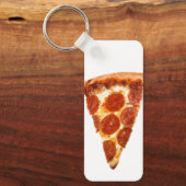 SlipperyJoeのクラシックペペローニピザのスライスが溶けた キーホルダー (正面)