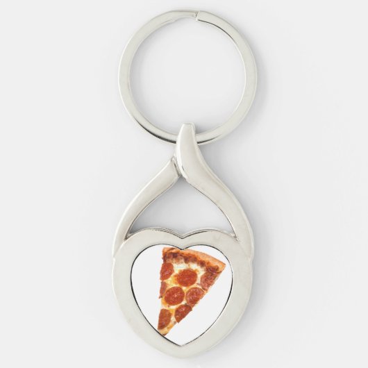SlipperyJoeのクラシックペペローニピザのスライスが溶けた キーホルダー (正面)