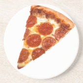 SlipperyJoeのクラシックペペローニピザのスライスが溶けた コースター (正面)
