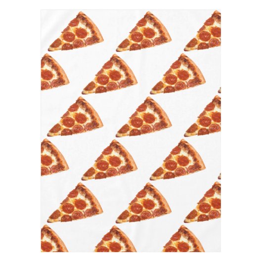 SlipperyJoeのクラシックペペローニピザのスライスが溶けた テーブルクロス (正面)