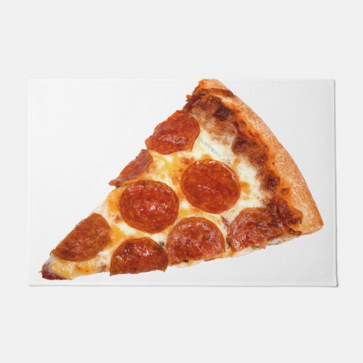 SlipperyJoeのクラシックペペローニピザのスライスが溶けた ドアマット (正面)
