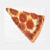 SlipperyJoeのクラシックペペローニピザのスライスが溶けた フリースブランケット (正面(横))