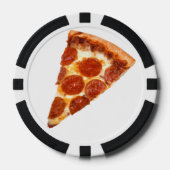 SlipperyJoeのクラシックペペローニピザのスライスが溶けた ポーカーチップ (正面)