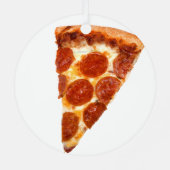 SlipperyJoeのクラシックペペローニピザのスライスが溶けた メタルオーナメント (裏面)