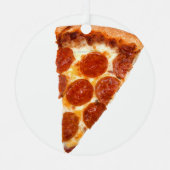 SlipperyJoeのクラシックペペローニピザのスライスが溶けた メタルオーナメント (正面)