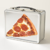 SlipperyJoeのクラシックペペローニピザのスライスが溶けた メタルランチボックス (正面)
