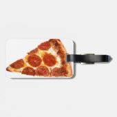 SlipperyJoeのクラシックペペローニピザのスライスが溶けた ラゲッジタグ (裏面横)