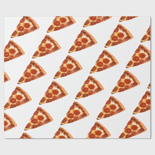 SlipperyJoeのクラシックペペローニピザのスライスが溶けた ラッピングペーパー (フラット)