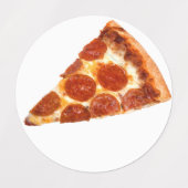 SlipperyJoeのクラシックペペローニピザのスライスが溶けた ラベル (デザイン1)
