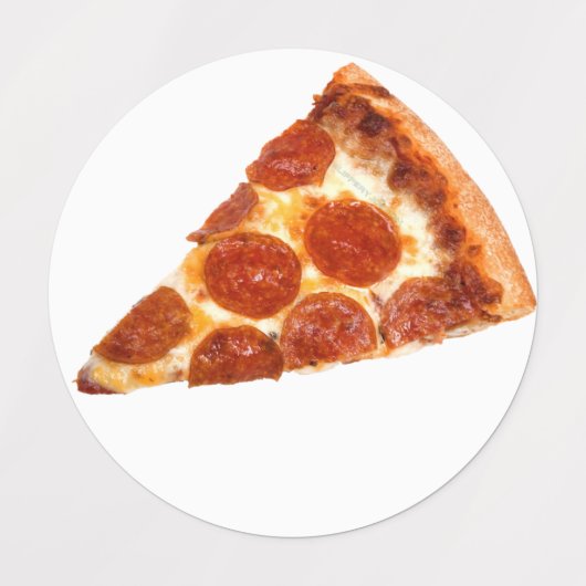 SlipperyJoeのクラシックペペローニピザのスライスが溶けた ラベル (デザイン1)