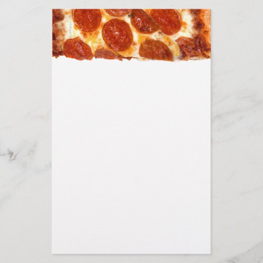 SlipperyJoeのクラシックペペローニピザのスライスが溶けた 便箋 (正面)