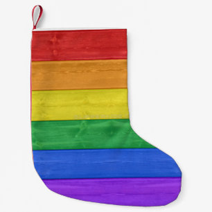 SlipperyJoeのクラシックレインボータクタイルハンドメイド スモールクリスマスストッキング