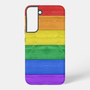 SlipperyJoeのクラシックレインボータクタイルハンドメイド Samsung Galaxy S22+ケース
