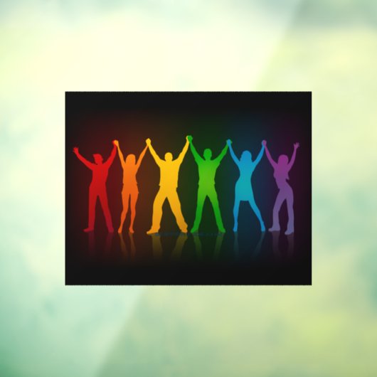 SlipperyJoeのグループの人々が手を握ってLを形成 ウィンドウサイン (シート3)