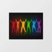 SlipperyJoeのグループの人々が手を握ってLを形成 ウィンドウサイン (シート)