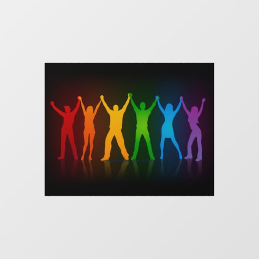 SlipperyJoeのグループの人々が手を握ってLを形成 ウィンドウサイン (シート)