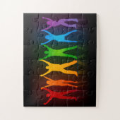 SlipperyJoeのグループの人々が手を握ってLを形成 ジグソーパズル (縦)