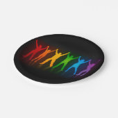 SlipperyJoeのグループの人々が手を握ってLを形成 ペーパープレート (アングル)